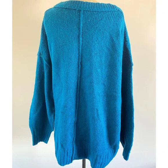Free People Brookside Tunic Sweater In Halcyon Blue  OB1153857 - Picture 4 of 7